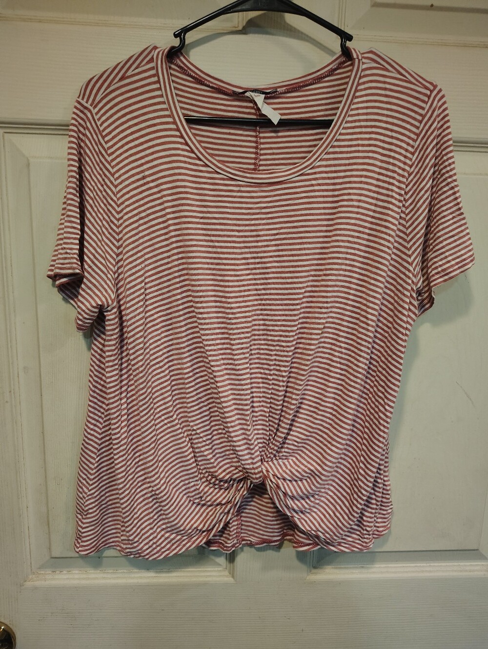 Acemi Women's Size XL Striped Short Sleeve Tee